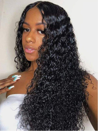 Niki Hair Glueless Deep Curly Pre Plucked Lace  Frontal Wigs（ID10012)