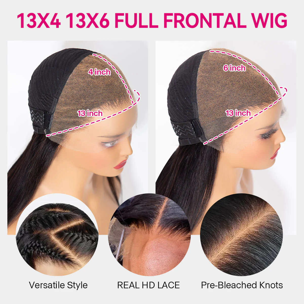 Niki Hair Silk Straight Color #4/27 Free Part Glueless Pre Plucked HD Lace  Frontal Wigs(ID:10023)