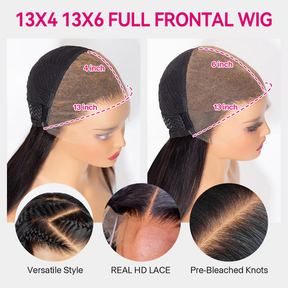 Niki Hair Glueless Middle Part 99j# Pre Plucked Lace  Frontal Wigs(ID:10026)