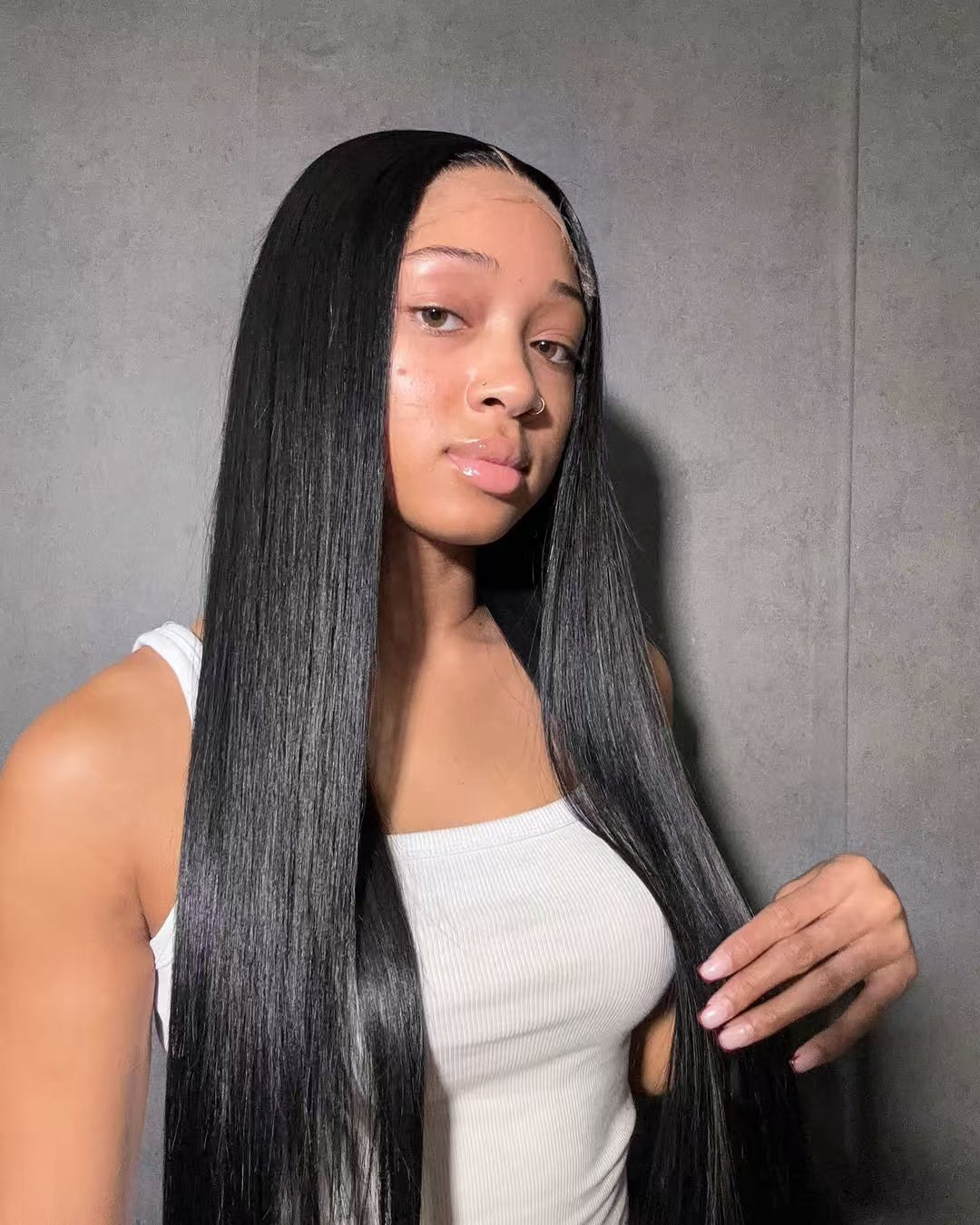 Niki Hair Glueless Silky Straight Pre Plucked Lace  Frontal Wigs（ID10019)