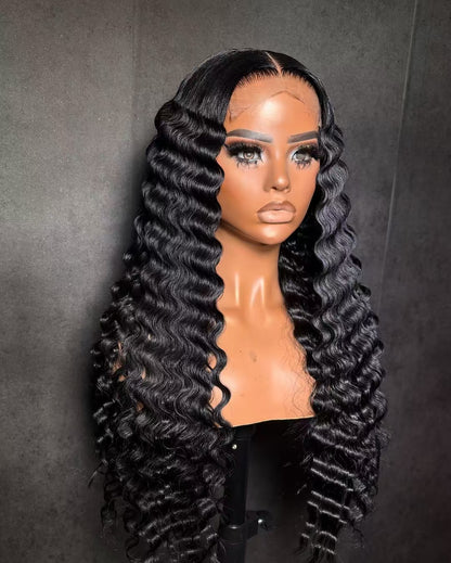 Niki Hair Glueless Deep Wave  Pre Plucked Lace  Frontal Wigs（10014）